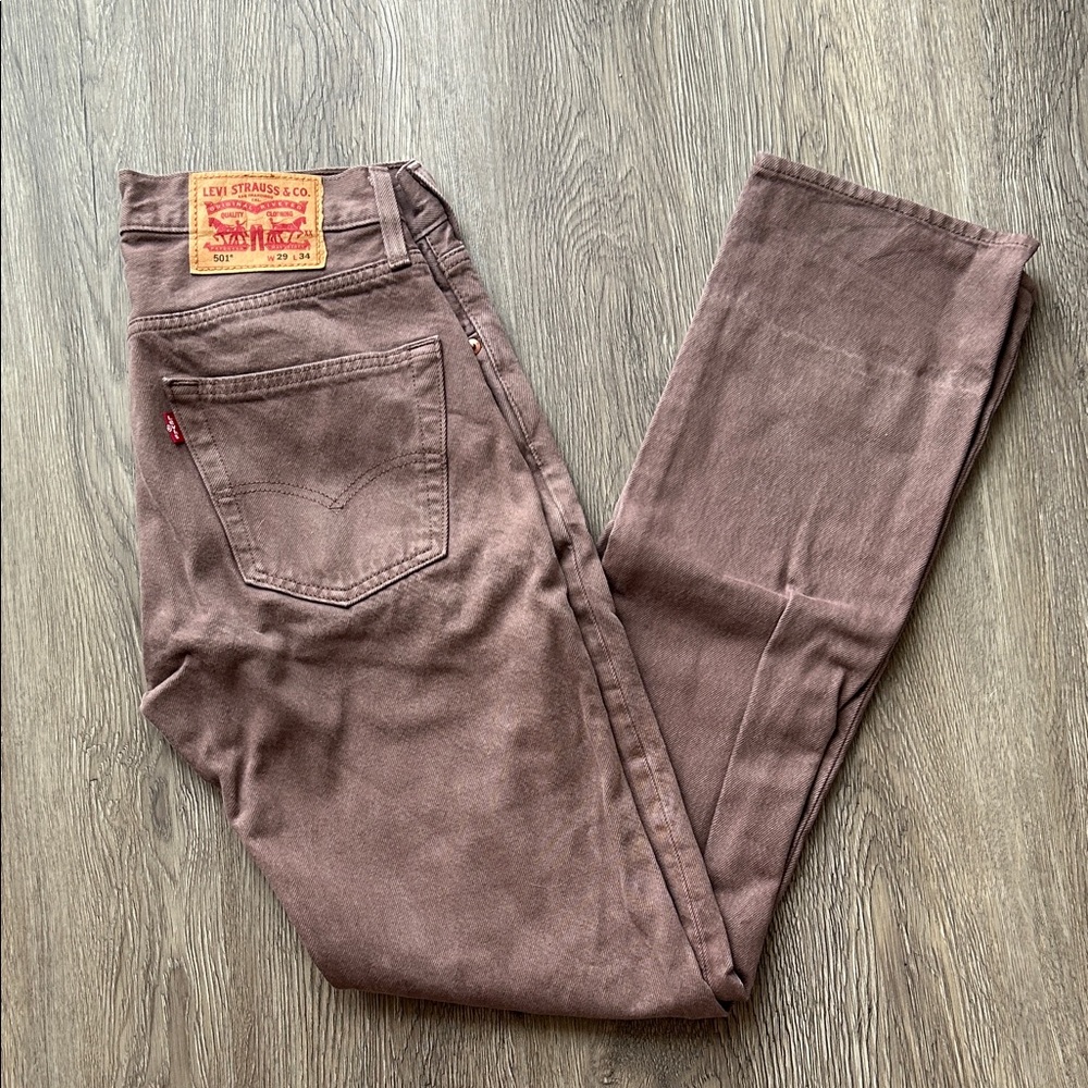 levi’s 501 brown denim jeans, men’s size W29 X L34 !!